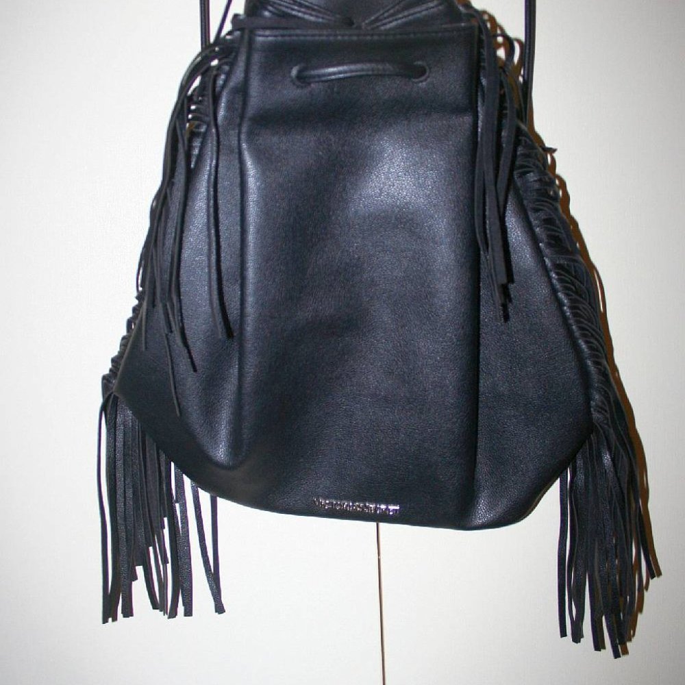 NWT Victoria Secret Black Backpack Shoulder Tote Purse